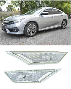 Para 16-21 Honda Civic | Luces marcadoras laterales reflectoras de parachoques delanteras transparentes - Imagen 1 de 12