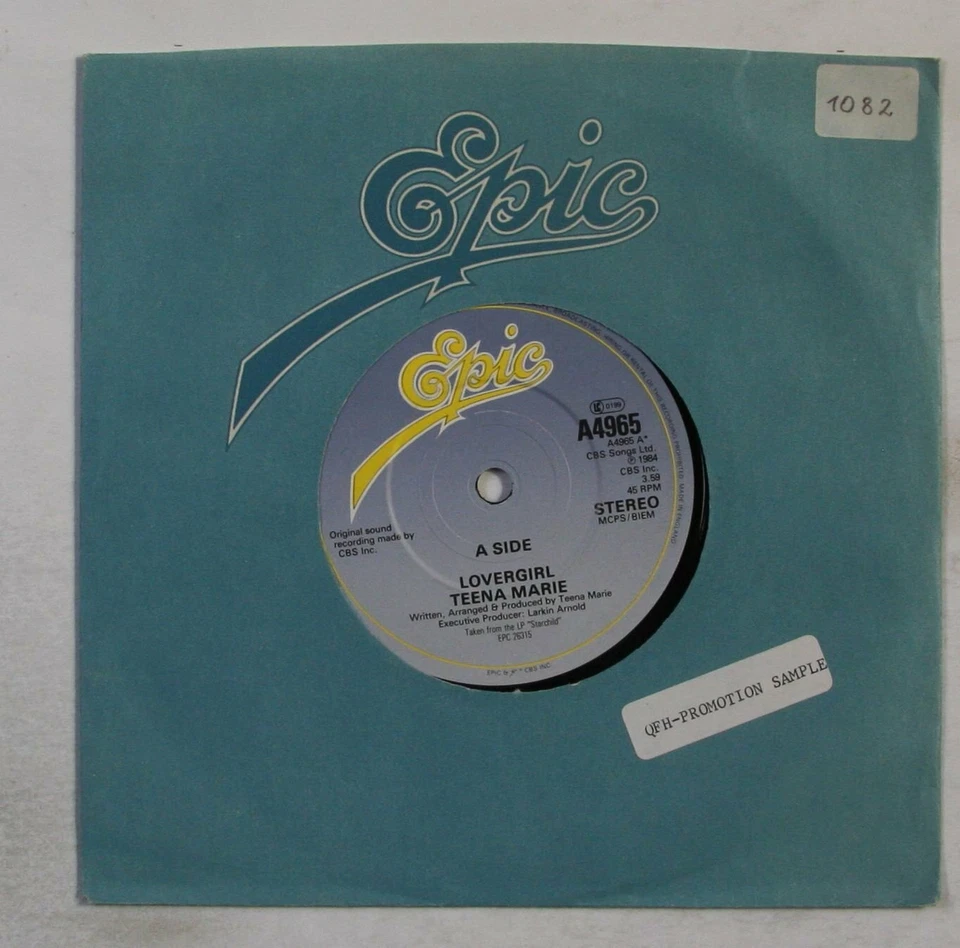 Teena Marie Lovergirl UK 7inch Vinyl Single 1984 Disco QFH Sample - Bild 1 von 1