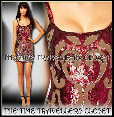 BNWT Needle & Thread Etched Red Sequin Embellished Mini Dress UK 6 34 2 RRP £200 - Image 1 of 4