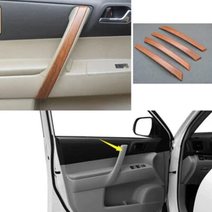 4pcs Wood Grain Door Armrest Handle Cover Trim ABS Fit For Toyota Highlander - Picture 1 of 4