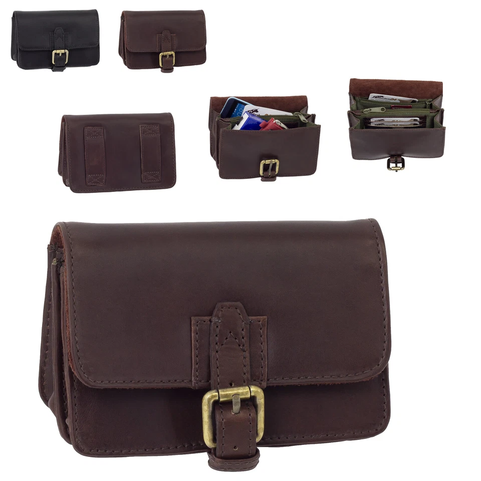 Branco kleine Gürteltasche Leder Bikertasche Hüfttasche Bauchtasche Tasche 38007 - Bild 1 von 1