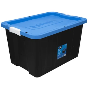 HART 27 Gallon Heavy Duty Latching Plastic Storage Bin Container, Black, - Picture 1 of 11