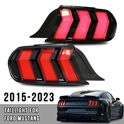 Red LED Tail Light For Ford Mustang 2015-2023 S550 GT Sequential Euro Rear Lamps Foto 1 de 4