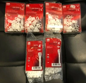 Gardner Bender Cable Clamps PPC-1525 1/4'' 4 Packs & 2 packs cable ties #2112 - Bild 1 von 1