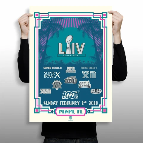 Super Bowl LIV Miami History 18x24 Limited Edition Serigraph Cover