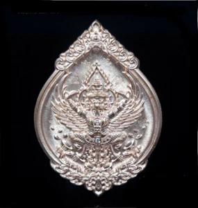 Moneda Phaya Garuda Cobre con Gemas Blancas Luang Pho Ruay Thai Buda Amuleto - Imagen 1 de 3