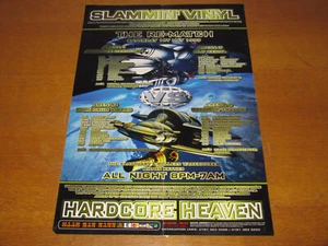 SLAMMIN' VINYL / HARDCORE HEAVEN - 1999 ORIGINAL LARGE UK RAVE POSTER (FLYER) - Bild 1 von 4