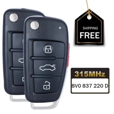 2 8V0 837 220 D Llavero remoto inteligente abatible sin llave para Audi A3 S3 A6 NBGFS12P71 Foto 1 de 4