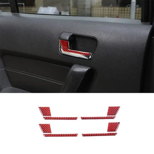 Red Carbon Car Door Grab Handle Trim Strip Accessories Kit For Hummer H3 2005-09 - Bild 1 von 12