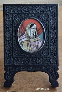 Antique Indian Miniature Painting In Ebony Frame India - Picture 1 of 11