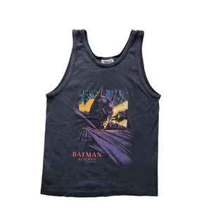 Camiseta sin mangas vintage Batman Returns juvenil talla mediana negra desvanecida años 90 RARA - Imagen 1 de 5