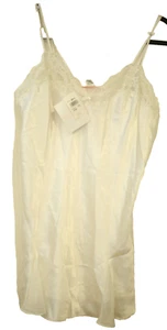 Oscar de la Renta abito donna taglia grande slip raso mini pizzo orlo bianco NUOVO - Foto 1 di 8