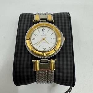 Reloj para mujer Le Chateau estilo diseñador tono dorado y plateado con fecha 33 mm - Imagen 1 de 9