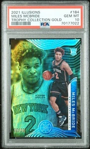 MILES DEUCE MCBRIDE 2021 Illusioni Oro JM# 02/10 184 RC PSA 10 GEM POP 2 Knicks - Foto 1 di 3