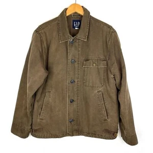 Vintage GAP Distressed Canvas Quilt Lined Field Chore Barn Coat Brown medium - Picture 1 of 5