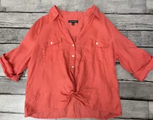 100% Linen Shirt INC Women's Linen Top Shirt for Women XL International Concepts - Picture 1 of 8