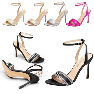 Women High Stilettos Heel Sandals Open Toe Ankle Strap Fashion Party Sandals - Picture 1 of 36