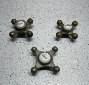 Variety of Cold Vintage Faucet Handles Bathroom Sink W/ Porcelain Knob - Picture 1 of 10