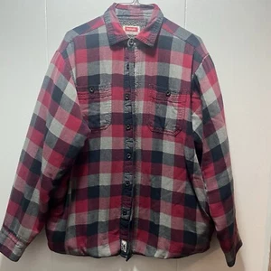 Wrangler Shacket Jacket Mens Size Medium Plaid Heavyweight Sherpa Lined Shirt - Bild 1 von 6