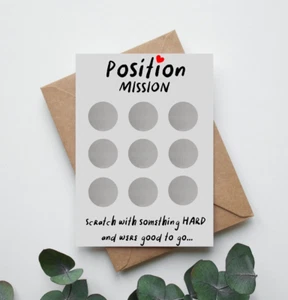 Naughty Scratch Card Rude Adult.  Husband Boyfriend Gift A^ Position Mission - Picture 1 of 4
