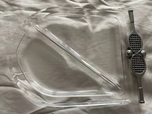 VTG Grainware Lucite Clear Acrylic Divided Serving Tray w/ Tennis Racquet Handle - Picture 1 of 3