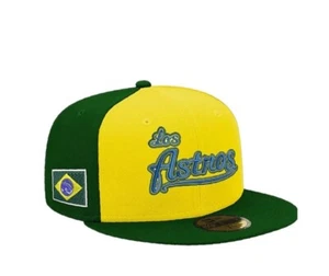 New Era Los Houston Astros MLB 5950 Mi Patria Brazil Fitted Hat Cap Sz.7 3/4 NEW - Picture 1 of 5