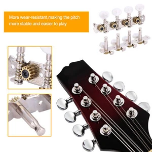 Tuning Pegs Mandolino Testine Macchina 4L 4R Sintonizzatori Pulsante Tuning Strumento Accessori - Foto 1 di 12