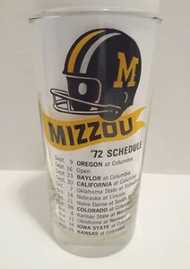 Vintage Missouri University Mizzou Tigers Becher Glas 1972 Fußball Spielplan - Bild 1 von 9