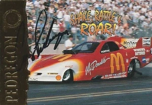 TARJETA COLECCIONABLE DE FOTOS CRUZ PEDREGON 1995 AUTOGRAFIADA PAQUETE DE ACCIÓN CARRERAS NHRA #12 - Imagen 1 de 2