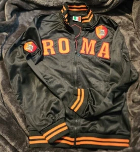 Roma Italia Jacket Men’s XS Authentic Black Orange Embroidered Track Nice - Picture 1 of 8