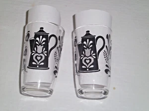 Mid 20th Century Black "Colonial" Swanky Swig 3.75" Juice Glasses GREAT! - Picture 1 of 3