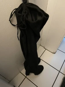 Top Mods Over The Knee Black Suede like Boots Comfortably Fashionable NWOB 9 1/2 - Picture 1 of 23