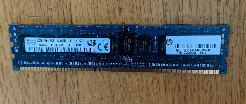 HP 733020-581 8GB PC3 12800R 2Rx4 workstation Memory - Image 1 of 1