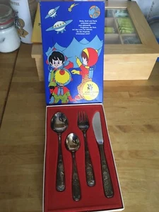 WMF Mondmännchen Rarity Children Cutlery 4 Pieces Silver Plated Original Box - Picture 1 of 10