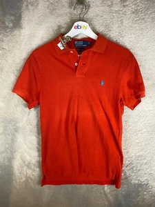 Polo Ralph Lauren Casual Polo T-Shirts Top Size S Mens Orange Logo Short Sleeve - Picture 1 of 10