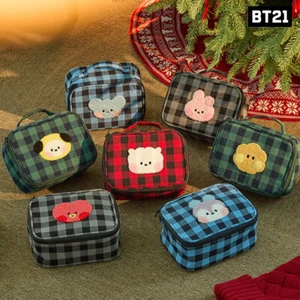 BTS BT21 Official Authentic Goods minini CHECKERED POUCH BASIC + Tracking Number - Imagen 1 de 17