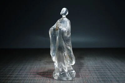 Китайская прозрачная глазурованная резная изысканная коллекция статуэток Будды домашний декор искусство - Изображение 1 из 4