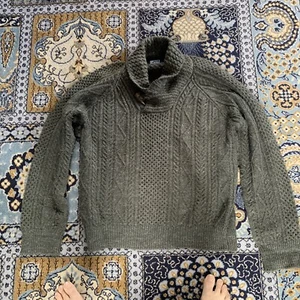 Ralph Lauren Polo  Mens khaki Green Knit Sweater wool/Linen Cable Knit Large - Picture 1 of 7