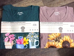 bundle 2 women's gardening flowers t-shirt ~ 3X ~ top shirt - Picture 1 of 6