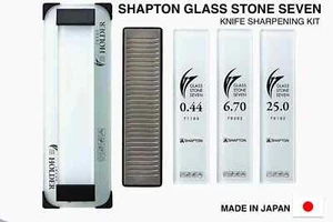 SHAPTON GLASS STONE SEVEN Kit de afilado de cuchillos 70708 / 25, 6,7, 0,44 micras NUEVO - Imagen 1 de 7