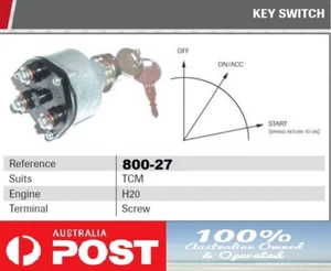 TCM FORKLIFT IGNITION SWITCH - SUITS H20 ENGINE - SCREW TYPE TREMINAL - 2 KEYS - Picture 1 of 4
