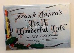 IT'S A WONDERFUL LIFE Movie title Christmas 2" x 3" Fridge MAGNET Frank Capra - Picture 1 of 1