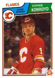 1983-94 O-Pee-Chee Calgary Flames Hockey Card #85 Steve Konroyd