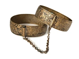 Antike Messing Blumen Hochzeit Armbänder - Bild 1 von 12