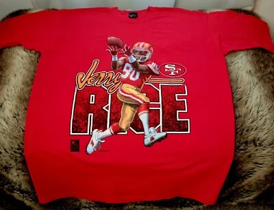 1995 NFLP San Francisco 49ers Jerry Rice No. 80 XL T-Shirt 100% Cotton - Imagem 1 de 4