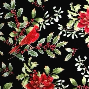 USA Cotton Windham Fabrics Cardinal Poinsettia 108×49cm - Picture 1 of 5
