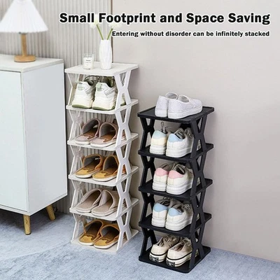 Stackable Shoe Rack for Entryway Plastic Shoe Organizer  for Door Entrance - Image 1 of 4