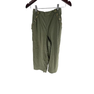 American Eagle Outfitters Green Wide Leg Sailor Button Pants Women's Size XS - Picture 1 of 6