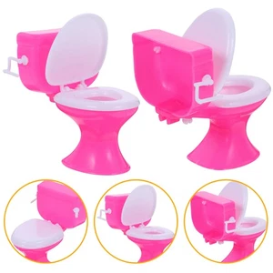 2 Stück Mini Puppentoilette Baby Kind Miniatur Tiny House Möbel Spielzeug - Bild 1 von 12
