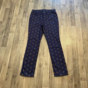 Pantalones rectos Charter Club Lexington para mujer talla 6 azul marino estampado escudo - Imagen 1 de 7